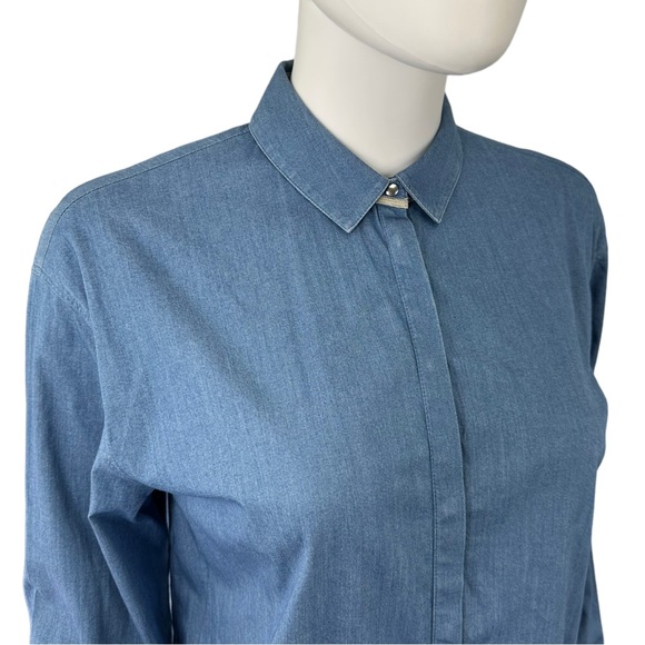 LAFAYETTE 148 New York Blue Denim Top - Picture 5 of 10